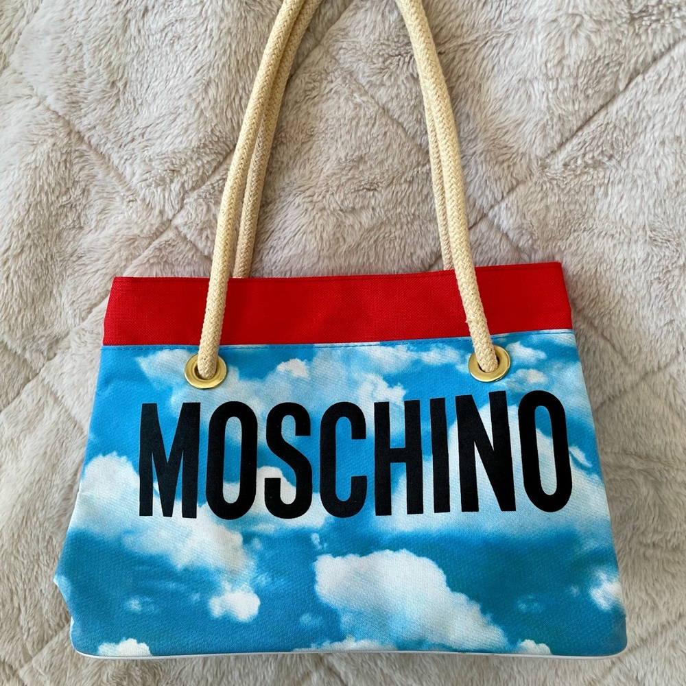 Moschino Red and Blue Cloud Print Women's Bag